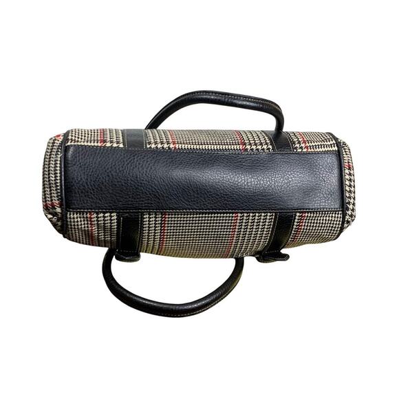 Vintage Chaps Houndstooth Structured Satchel Shoulder Bag – Preppy Classic - Picture 5 of 11